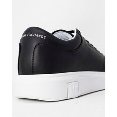 Armani Exchange Black Leather Low Top Sneakers