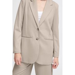 ICHI Beige Recycled Polyester Blazer