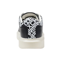 Armani Exchange Black And White Leather Low Top Sneakers