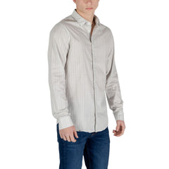 Armani Exchange Cream Cotton Pattern Shirt