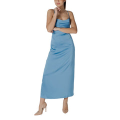 Vila Clothes Turquoise Polyester Long Dress
