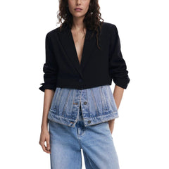 Desigual Black Cotton Blazer