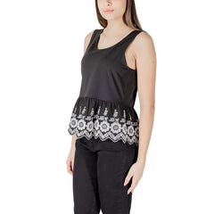 ICHI Black Cotton Tank Top