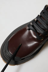 Dolce & Gabbana Maroon Leather Mid Calf Biker Boots Shoes