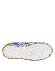 Dolce & Gabbana Portofino Carretto Printed Leather Sneakers Shoes