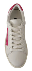 Dolce & Gabbana White Suede Leather Low Top Sneakers Shoes