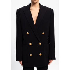 Balmain Black Viscose Women Blazer