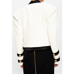 Balmain White Viscose Women Blazer