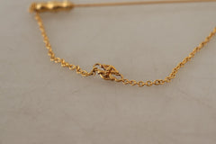Dolce & Gabbana Gold Tone 925 Sterling Silver Crystal Chain Brooch