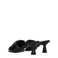 Prada Black Leather Platform Sandals