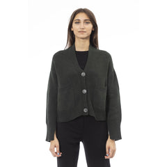 Alpha Studio Gray Merino Wool Women Cardigan