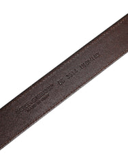 Dolce & Gabbana Dark Brown Leather Antique Silver Buckle Belt