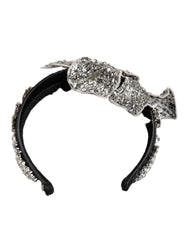 Dolce & Gabbana Black Hair Flower Crystal LIMONI Women Headband Diadem