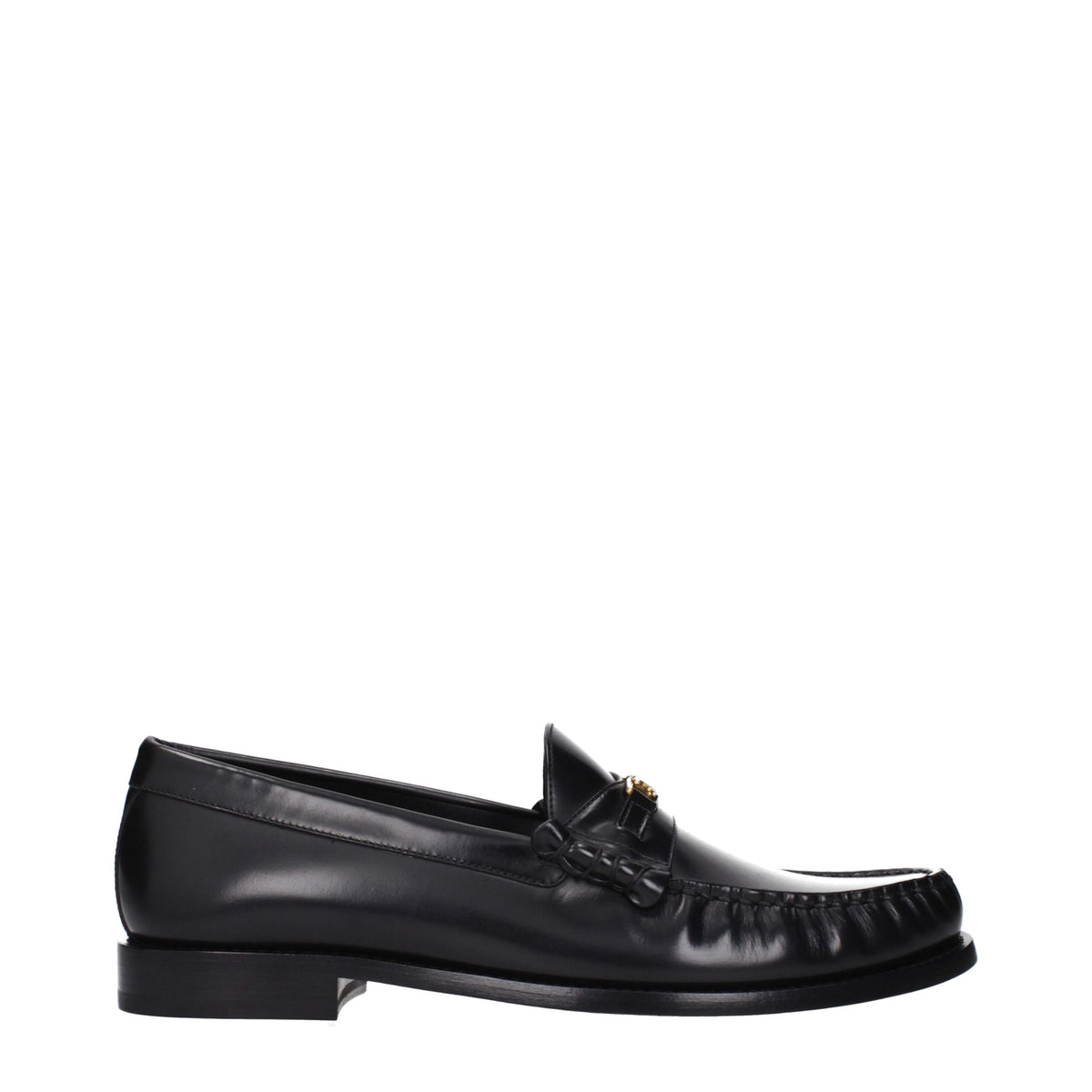 Celine Black Leather Slip-On Loafers