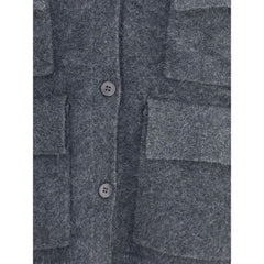 P.A.R.O.S.H. Gray Raccoon Fur Jackets And Coat