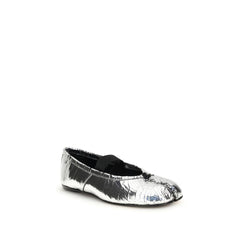 Margiela Silver Calf Leather Bos Taurus Ballet Flats
