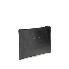 MM6 Black Calf Leather Bos Taurus Clutch Bag