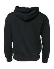 Dolce & Gabbana Black Logo Full Zip Hooded Sweatshirt Sweater