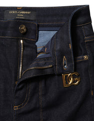 Dolce & Gabbana Blue Cotton High Waist Skinny Denim Jeans