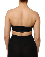 Dolce & Gabbana Black Nylon Blend Bandeau Strapless Tube  Top
