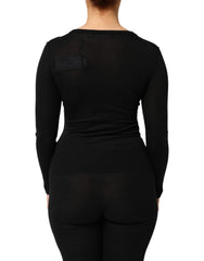 Dolce & Gabbana Black Virgin Wool Buttoned Cardigan Sweater