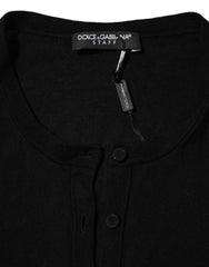 Dolce & Gabbana Black Virgin Wool Buttoned Cardigan Sweater