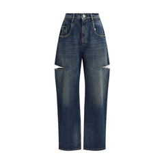 Margiela Blue Cotton High-Waisted Jean