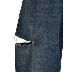 Margiela Blue Cotton High-Waisted Jean