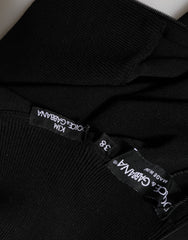 Dolce & Gabbana Black Viscose Turtle Neck Crop Pullover Top