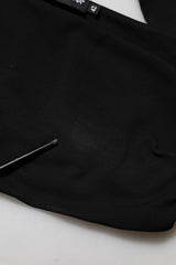 Dolce & Gabbana Black Viscose Halter Off Shoulder Cropped Top