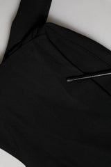 Dolce & Gabbana Black Viscose Halter Off Shoulder Cropped Top