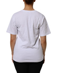 Dolce & Gabbana White Cotton V-Neck Short Sleeves T-Shirt