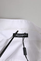 Dolce & Gabbana White Crystal Embellished Dress Shirt Top