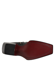 Dolce & Gabbana Black Crystal Embellished Men Short Boots Shoes