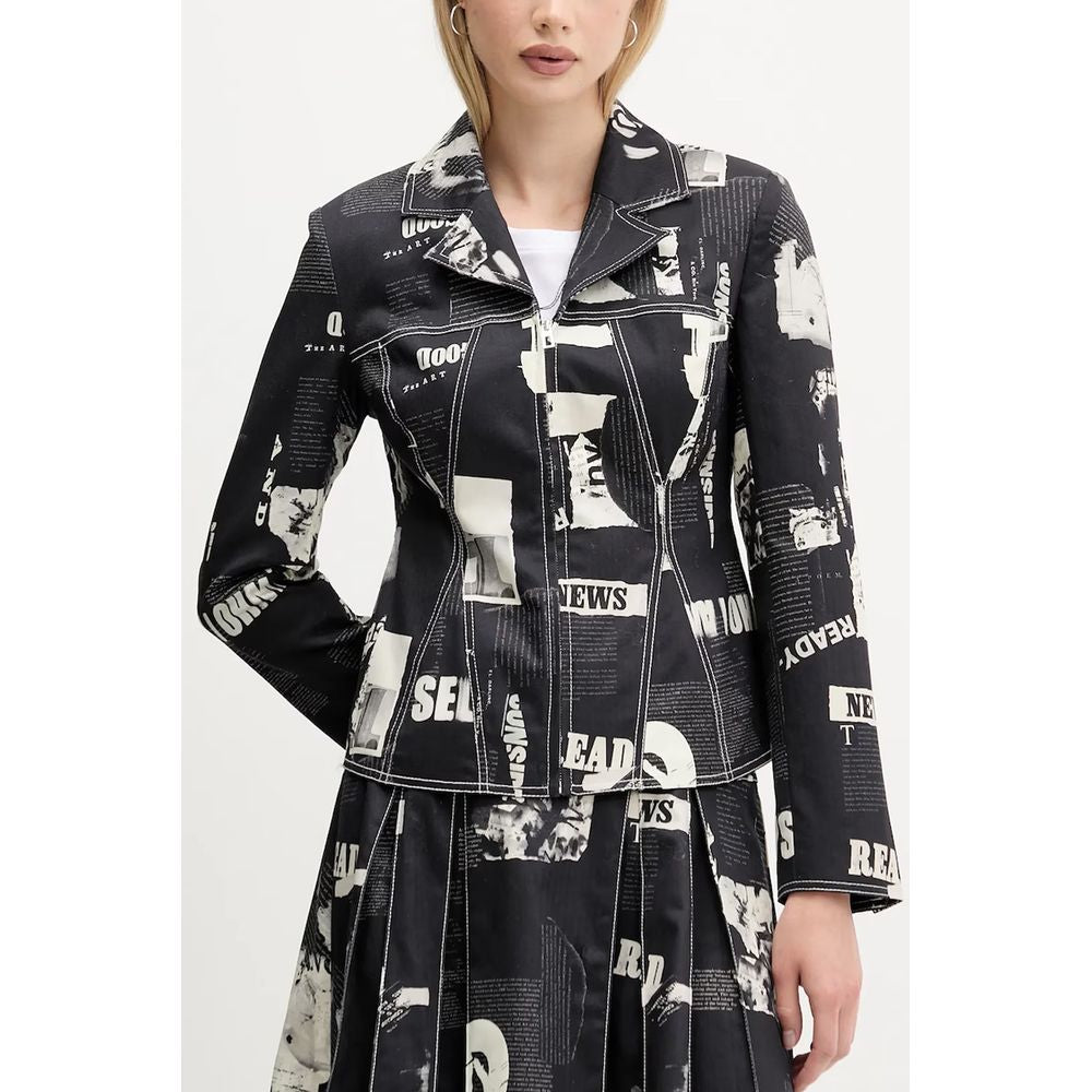 Desigual Black Cotton Jackets & Coat