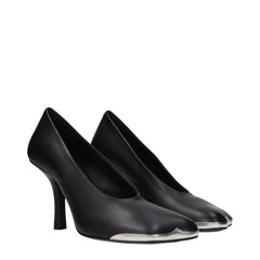 Burberry Black Leather High Heel Pumps