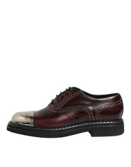Dolce & Gabbana Brown Leather Lace Up Dress Men Oxford Shoes