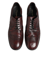 Dolce & Gabbana Bordeaux Leather Lace Up Dress Derby Shoes