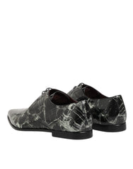 Dolce & Gabbana Marbled Pattern Dress Lace Up Derby Shoes