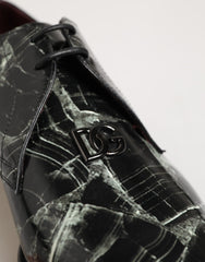 Dolce & Gabbana Marbled Pattern Dress Lace Up Derby Shoes