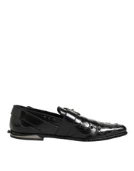 Dolce & Gabbana Black Embellished Dress Monk Strap Shoes