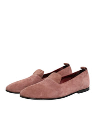 Dolce & Gabbana Pink Suede Loafers Formal Men Dress Shoes