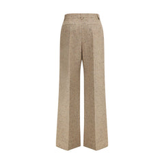 Valentino Beige Fleece Wool Casual Pants
