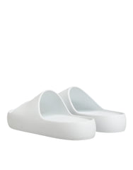 Dolce & Gabbana White Logo Slides Sandals Men Beachwear Shoes