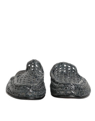 Dolce & Gabbana Blue Woven Slides MULES Men Sandals Shoes