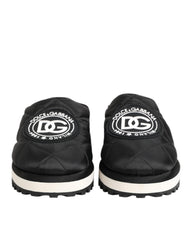 Dolce & Gabbana Black Nylon Low Top Slip On Sneaker Shoes