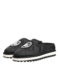 Dolce & Gabbana Black Nylon Low Top Slip On Sneaker Shoes