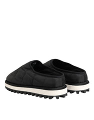 Dolce & Gabbana Black Nylon Low Top Slip On Sneaker Shoes