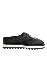 Dolce & Gabbana Black Nylon Low Top Slip On Sneaker Shoes
