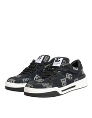Dolce & Gabbana Blue Cotton Denim Logo Low Top Sneakers Shoes